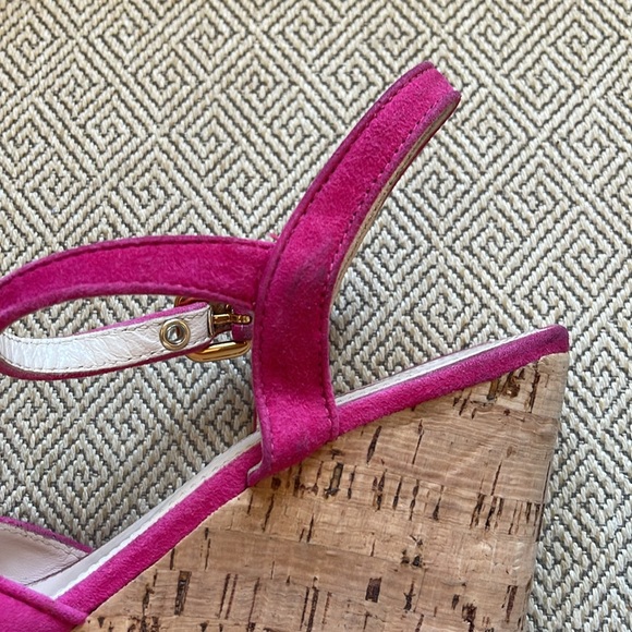 Prada Hot Pink Espadrille Wedge Sandals, 38 - Picture 4 of 16